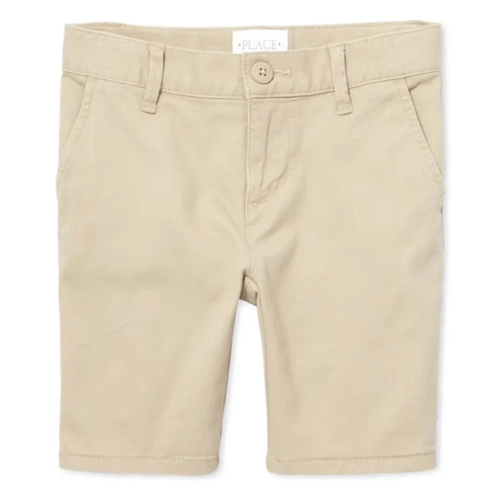 The Children's Place Girls Uniform Twill Chino Shorts Tan Size 16 NEW